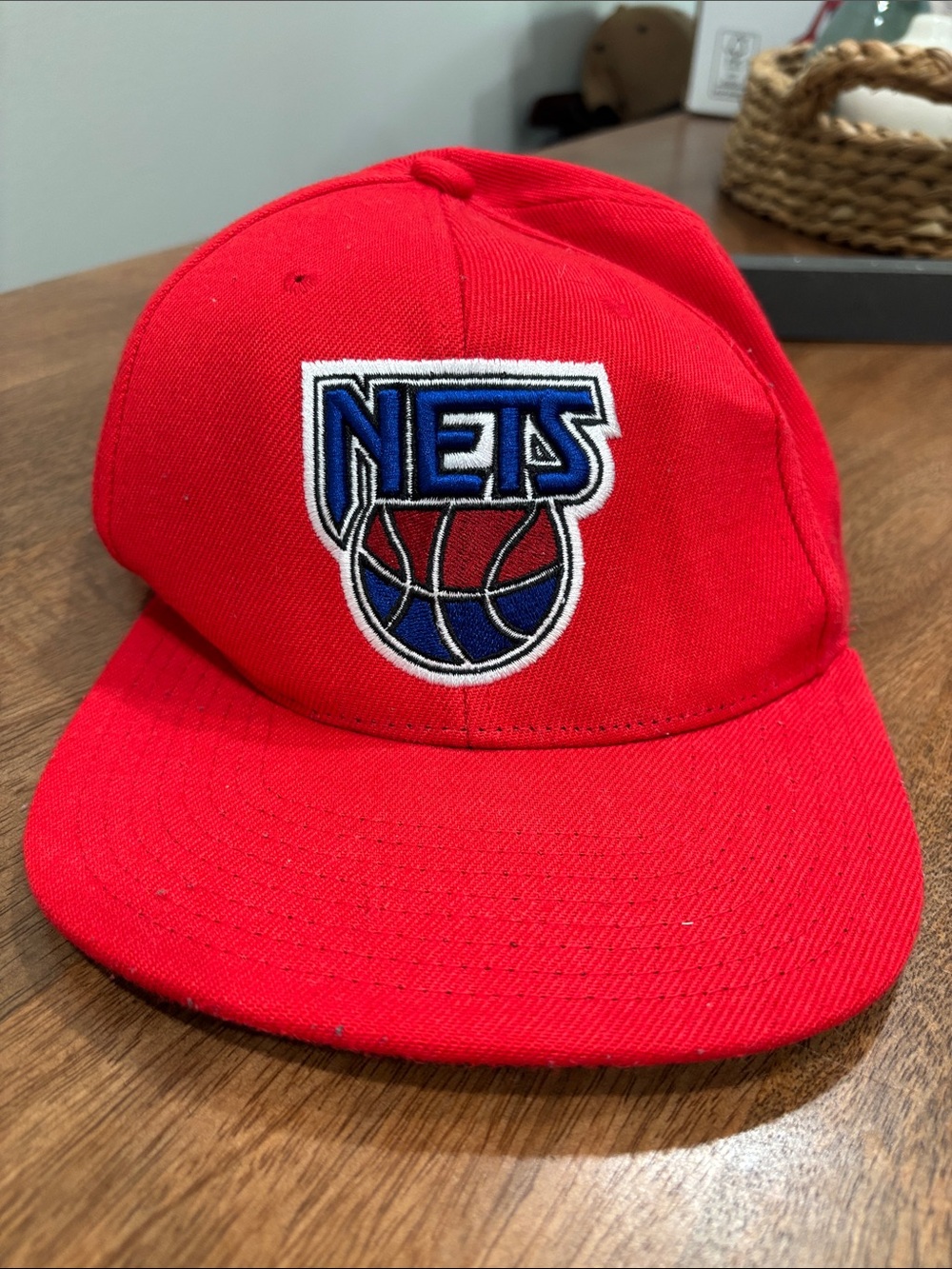 Mitchell & Ness Red and Green Nets Snapback Hat - Retro Interior